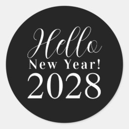 ニューヨーク大晦日クラシック　ブラック＆ホワイト ラウンドシール