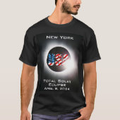 ニューヨーク太陽のUSA皆既日食2024年4月8日 Tシャツ (正面)