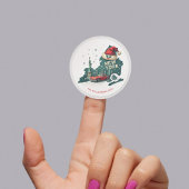 ニューヨーク州のクリスマス - カスタマイズ可能なホリデーシーズン ラウンドシール