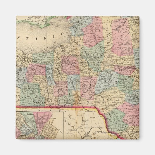 ニューヨーク州の地図バイミッチェル マグネット (正面)