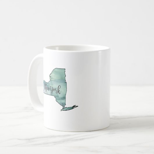ニューヨーク州の地図 コーヒーマグカップ (正面左)