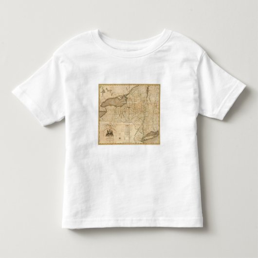 ニューヨーク州の地図 トドラーTシャツ (正面)