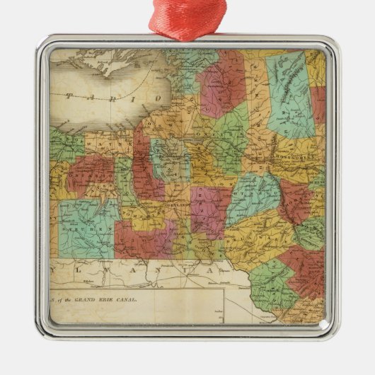 ニューヨーク州の地図 メタルオーナメント (正面)