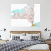 ニューヨーク州の地図（1976年） キャンバスプリント (インサイチュ (寝室))