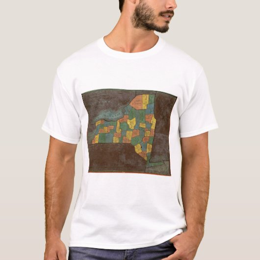 ニューヨーク州の地理的な分析 Tシャツ (正面)