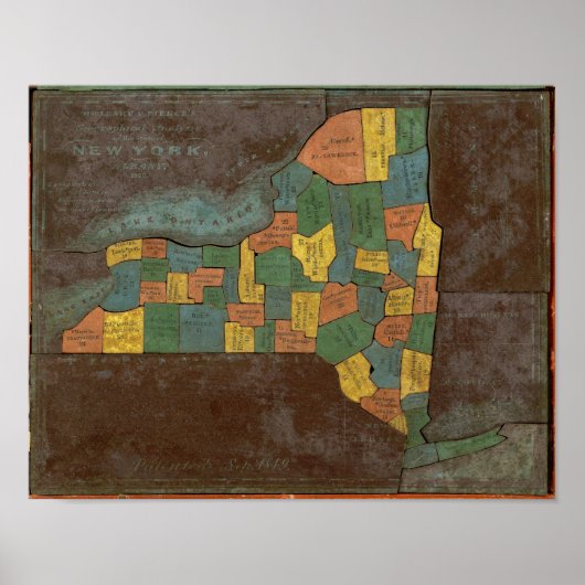ニューヨーク州の地理的分析 ポスター (正面)