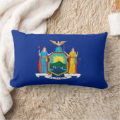 ニューヨーク州の旗のデザイン ランバークッション (ブランケット)