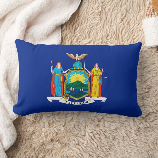 ニューヨーク州の旗のデザイン ランバークッション (ブランケット)