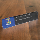 ニューヨーク州の旗 デスクネームプレート (側面)