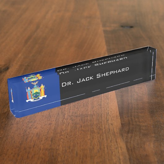 ニューヨーク州の旗 デスクネームプレート (側面)