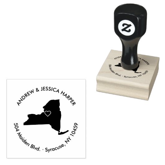 ニューヨーク州の移動案内アドレススタンプ ラバースタンプ (押印)