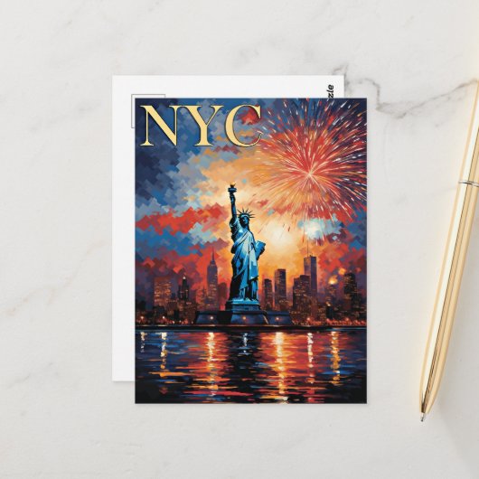 ニューヨーク州の自由の女神 ポストカード (正面/裏面インサイチュ)