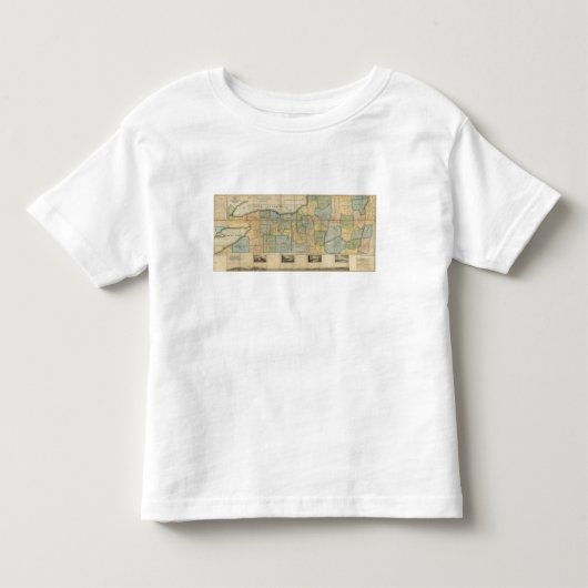ニューヨーク州の西部の部分の地図 トドラーTシャツ (正面)