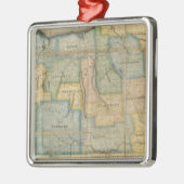 ニューヨーク州の西部の部分の地図 メタルオーナメント (左)