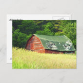 ニューヨーク州アディロンダックのヴィンテージバーン ポストカード (正面/裏面)