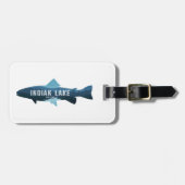 ニューヨーク州インディアン湖の魚 ラゲッジタグ (正面横)