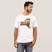 ニューヨーク州オールバニ州の概要地図ラベルデザイン Tシャツ (正面フル)