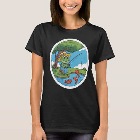 ニューヨーク州カユガ湖のレトロな夕焼け Tシャツ (正面)