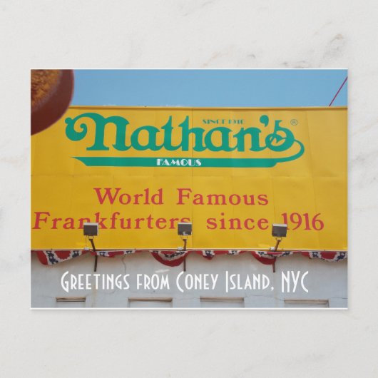ニューヨーク州コニー島からの挨拶1 ポストカード (正面)