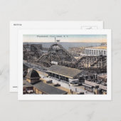 ニューヨーク州コニー島ローラーコースターヴィンテージ ポストカード (正面/裏面)