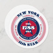 ニューヨーク州サーキュラータイポグラフィフラットカード (正面/裏面)