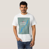 ニューヨーク州ジョージ湖の地図 Tシャツ (正面フル)