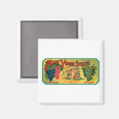 ニューヨーク州セネカレイクブドウヴィンテージクラートラ マグネット (正面/裏面)