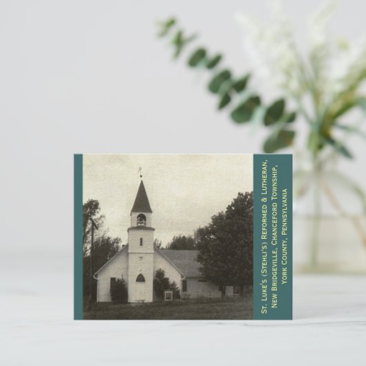 ニューヨーク州セント・ルークのリフォーム&ルーテル教会 ポストカード (スタンド正面)