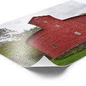 ニューヨーク州ハルコッツビルの歴史的なレッドラウンドバーン フォトプリント (角)