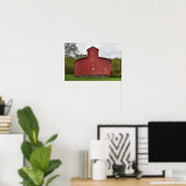 ニューヨーク州ハルコッツヴィルの赤い丸い納屋( Historic Red Round Barn) ポスター (ホームオフィス)