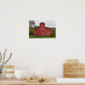 ニューヨーク州ハルコッツヴィルの赤い丸い納屋( Historic Red Round Barn) ポスター (キッチン)