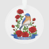 ニューヨーク州バードアンドフラワーブルーバード&レッドローズ オーナメント (裏面)