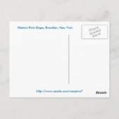 ニューヨーク州ブラウンストーン・ブルックリン ポストカード (裏面)