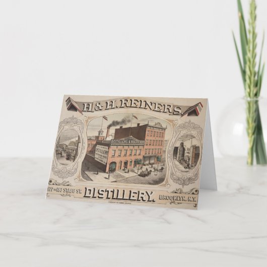 ニューヨーク州ブルックリンにあるH&H.リインズ蒸留所建物 カード (正面)