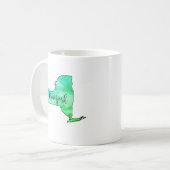 ニューヨーク州マップウォーターカラー絵画ズ コーヒーマグカップ (正面左)