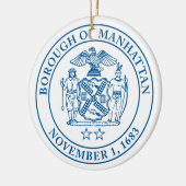 ニューヨーク州マンハッタン特別区の封印 セラミックオーナメント (左)