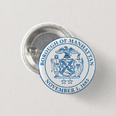 ニューヨーク州マンハッタン特別区の封印 缶バッジ (正面&裏面)