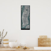 ニューヨーク州マンハッタン(NY)宇宙衛星ポストより ポスター (キッチン)