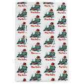 ニューヨーク州メリークリスマスカスタム文字 ミディアムペーパーバッグ (正面)