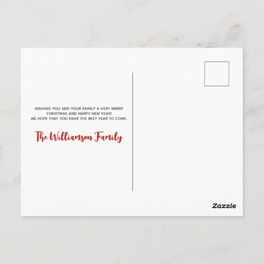 ニューヨーク州メリークリスマスレトロ パーソナライズされた ポストカード (裏面)