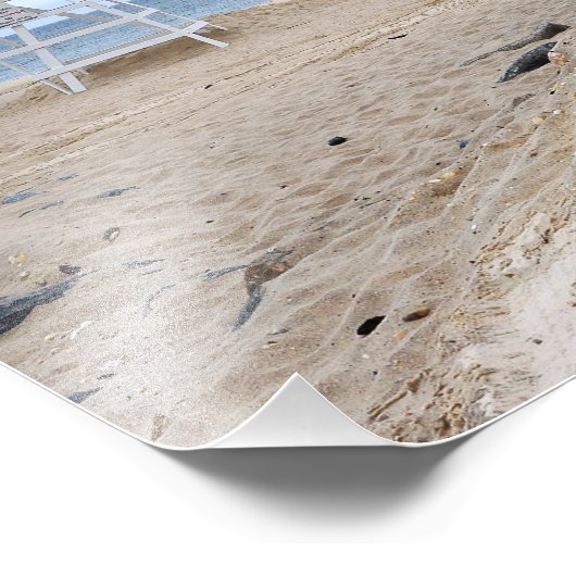 ニューヨーク州モントークの砂のビーチ フォトプリント (角)