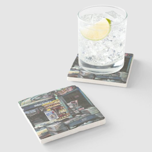 ニューヨーク州ユニオンスクエア、クリソコリア・モーニング ストーンコースター (横)