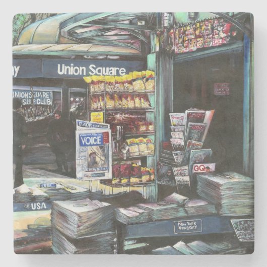 ニューヨーク州ユニオンスクエア、クリソコリア・モーニング ストーンコースター (正面)