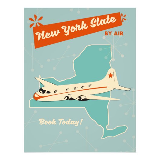 ニューヨーク州レトロポスター。 フォトプリント            (正面)