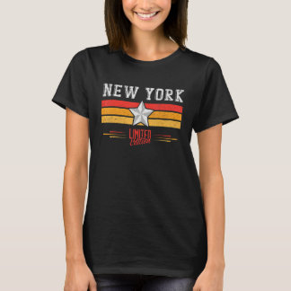 ニューヨーク州レトロヴィンテージストライプズニューヨークギフト Tシャツ