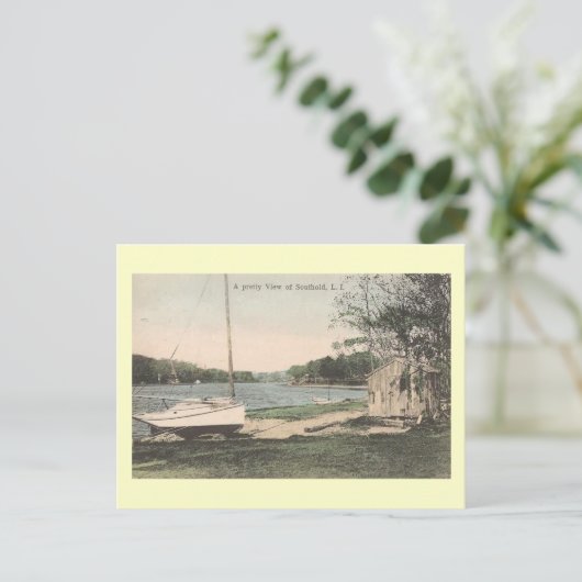 ニューヨーク州ロングアイランド・サウスオールドの景観 ヴィンテージ ポストカード (スタンド正面)