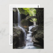 ニューヨーク州ワトキンズグレンの滝 ポストカード (正面/裏面)