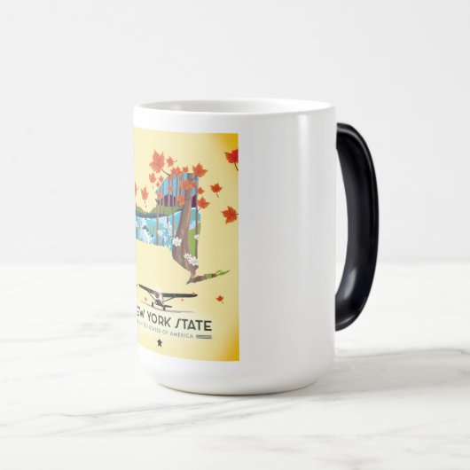 ニューヨーク州ヴィンテージ旅行ポスター モーフィングマグカップ (正面右)