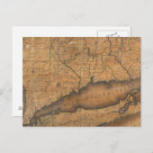 ニューヨーク州南部の地図 ポストカード (正面/裏面)