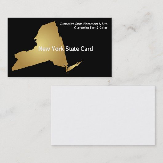 ニューヨーク州名刺メタリック金ゴールド 名刺 (正面/裏面)
